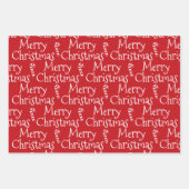 Vrolijk kerstrood zwart snoepgoed schattig inpakpapier vel (Voorkant)