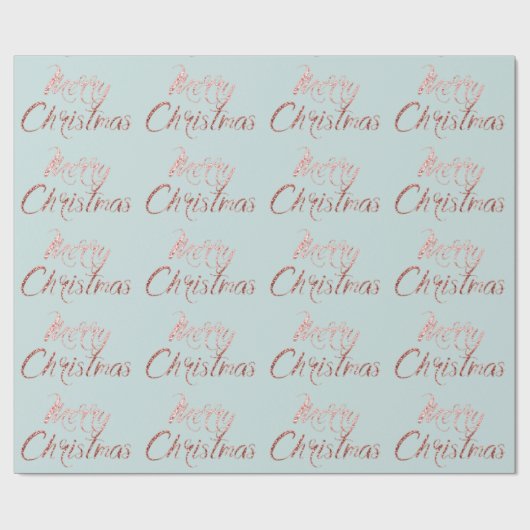 Vrolijk kerstRoos Gold Blue Cottage Cadeaupapier (Vlak)