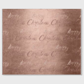 Vrolijk kerstRoos Gold Glitter Script Cottage1 Cadeaupapier (Vlak)