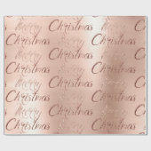 Vrolijk kerstRoos Gold Glitter Script Elegant Cadeaupapier (Vlak)
