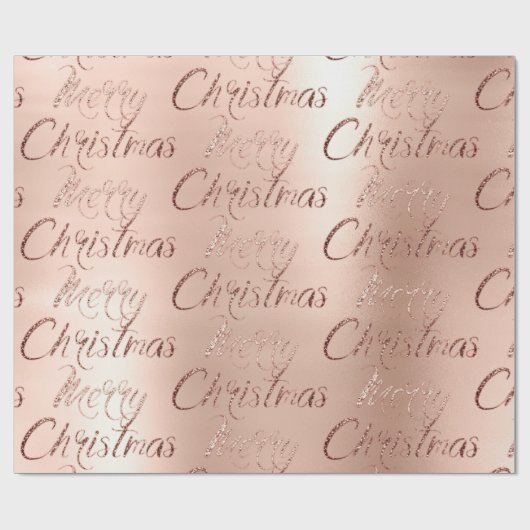 Vrolijk kerstRoos Gold Glitter Script Elegant Cadeaupapier (Vlak)
