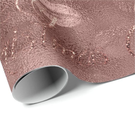 Vrolijk kerstRoos Gold Glitter Script Kus Lips Cadeaupapier (Rol Hoek)