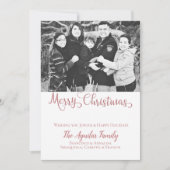 Vrolijk kerstRoos Gold Pink Faux Glitter Foto Feestdagenkaart (Voorkant)