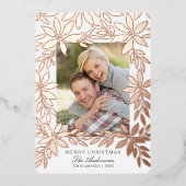 Vrolijk kerstRoos Gold Poinsettia Folie Kaart (Voorkant)