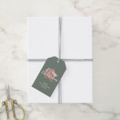 Vrolijk kerstRoos Gold Star Sage Green Cadeaulabel (Met Touw)
