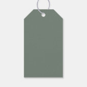 Vrolijk kerstRoos Gold Star Sage Green Cadeaulabel (Achterkant)