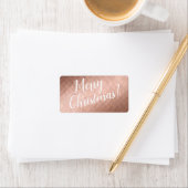 Vrolijk kerstroos goud minimaal etiket (Insitu)