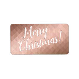 Vrolijk kerstroos goud minimaal etiket