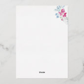 Vrolijk kerstroze blauwe Waterverf ventilator Wrea Folie Feestdagenkaart (Achterkant)