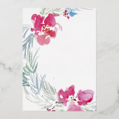 Vrolijk kerstroze blauwe Waterverf ventilator Wrea Folie Feestdagenkaart (Achterkant)