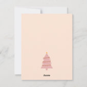 Vrolijk kerstroze boom feestdagenkaart (Achterkant)