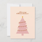 Vrolijk kerstroze boom feestdagenkaart (Voorkant)