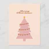 Vrolijk kerstroze boom feestdagenkaart (Voorkant)
