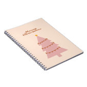 Vrolijk kerstroze boom notitieboek (Rechterzijde)