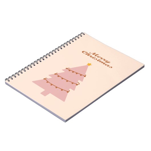 Vrolijk kerstroze boom notitieboek (Linkerzijde)