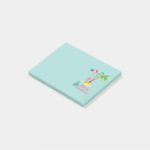Vrolijk kerstroze flamingo met palmboom post-it® notes (Schuin)