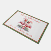 Vrolijk kerstroze flamingo's deurmat (Schuin)