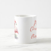 Vrolijk kerstroze flamingo's koffiemok (Center)