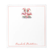 Vrolijk kerstroze flamingo's notitieblok (Voorkant)