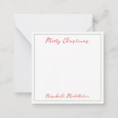 Vrolijk kerstroze flamingo's notitiekaartje (Achterkant)