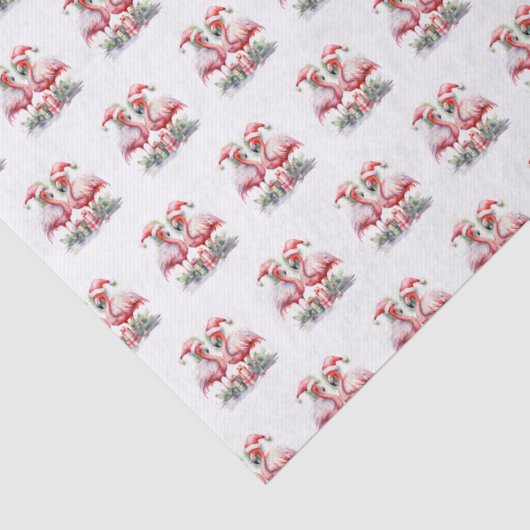 Vrolijk kerstroze flamingo's tissuepapier (Detail)