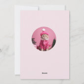 Vrolijk kerstroze kat in cake schattig gember kat feestdagenkaart (Achterkant)