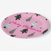 Vrolijk kerstroze kerstdecoratie papieren bordje (Gekanteld)