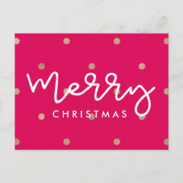 Vrolijk Kerstroze met Faux Gold Stippen Feestdagenkaart