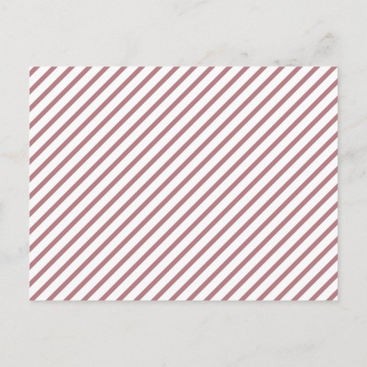 Vrolijk kerstroze Roos witte strepen Briefkaart (Achterkant)