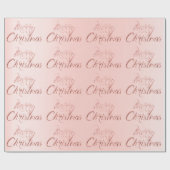 Vrolijk kerstroze roze roodbruin glitter Blush Scr Cadeaupapier (Vlak)