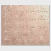 Vrolijk kerstroze roze roze goudkleurige peach fau cadeaupapier (Vlak)