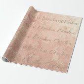 Vrolijk kerstroze roze roze goudkleurige peach fau cadeaupapier (Uitgerold)
