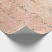 Vrolijk kerstroze roze roze goudkleurige peach fau cadeaupapier (Hoek)