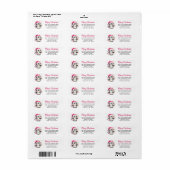 Vrolijk kerstroze Schattigee pinguïn met lichten Etiket (Full Sheet)