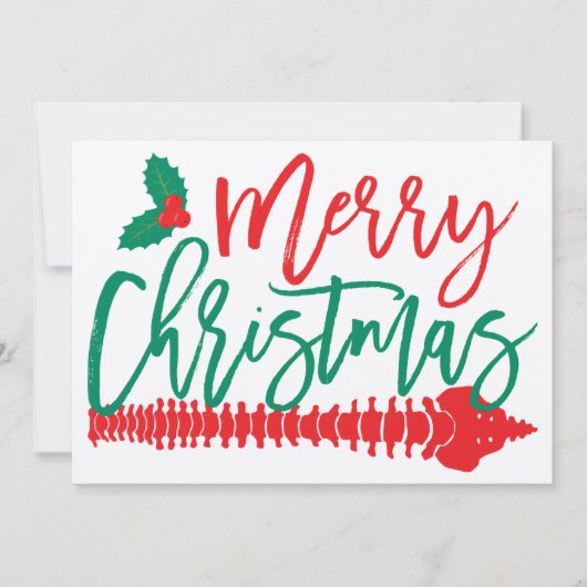 Vrolijk kerstruggengraat Holly Chiropractic Flat C Kaart (Voorkant)