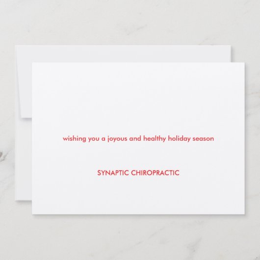 Vrolijk kerstruggengraat Holly Chiropractic Flat C Kaart (Achterkant)
