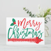 Vrolijk kerstruggengraat Holly Chiropractic Flat C Kaart (Staand voorkant)