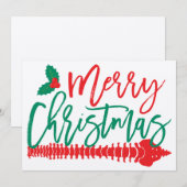 Vrolijk kerstruggengraat Holly Chiropractic Flat C Kaart (Voorkant / Achterkant)