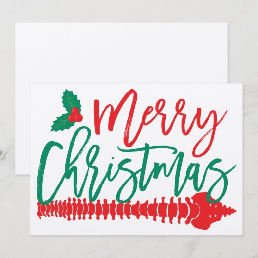 Vrolijk kerstruggengraat Holly Chiropractic Flat C Kaart (Voorkant / Achterkant)