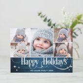 Vrolijk Kerstrustiek 5 FOTO Groet Boho Feestdagenkaart (Staand voorkant)