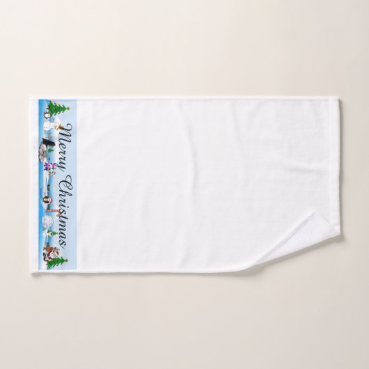 Vrolijk kerstscène op de set handdoeken (Handdoek)