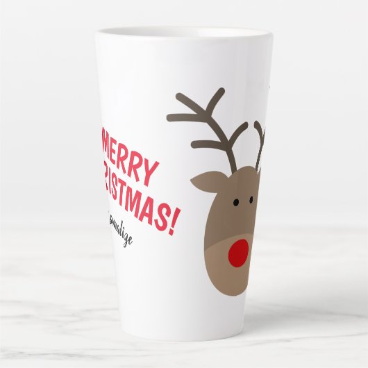 Vrolijk kerstschattige rendierlatente mok cadeau (Voorkant)