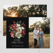 Vrolijk kerstschilderij Helleborus Holiday Design Feestdagenkaart (Voorkant / Achterkant)