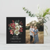 Vrolijk kerstschilderij Helleborus Holiday Design Feestdagenkaart (Staand voorkant)