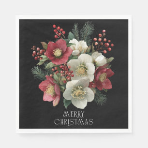 Vrolijk kerstschilderij Helleborus Holiday Design Servet