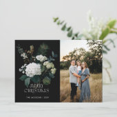 Vrolijk kerstschilderij Hydrangea Holiday Design Feestdagenkaart (Staand voorkant)