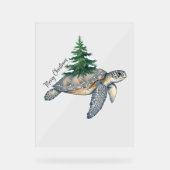 Vrolijk kerstschildpad Zee Acryl Bord (Voorkant)