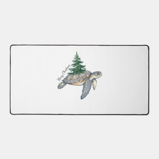 Vrolijk kerstschildpad Zee Bureaumat (Voorkant)