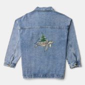 Vrolijk kerstschildpad Zee Denim Jacket (Achterkant)