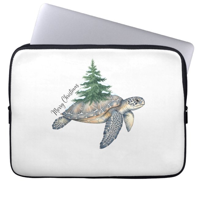 Vrolijk kerstschildpad Zee Laptop Sleeve (Voorkant)